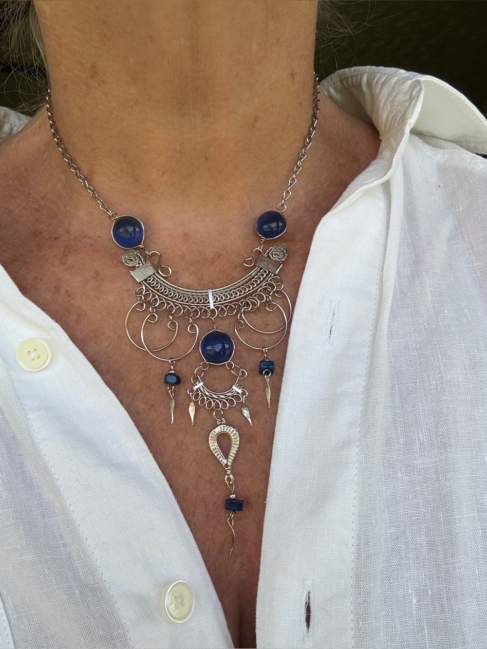 Necklace, Handmade One-Of-A-Kind Artisan Statement Piece. 
Beautiful Blue.